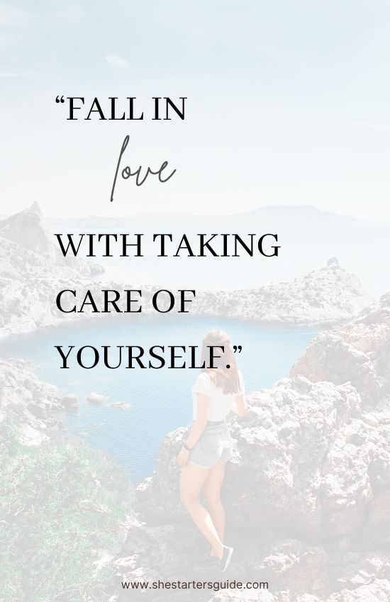 short self love captions for instagram for girl. fall in love with taking care of yourself